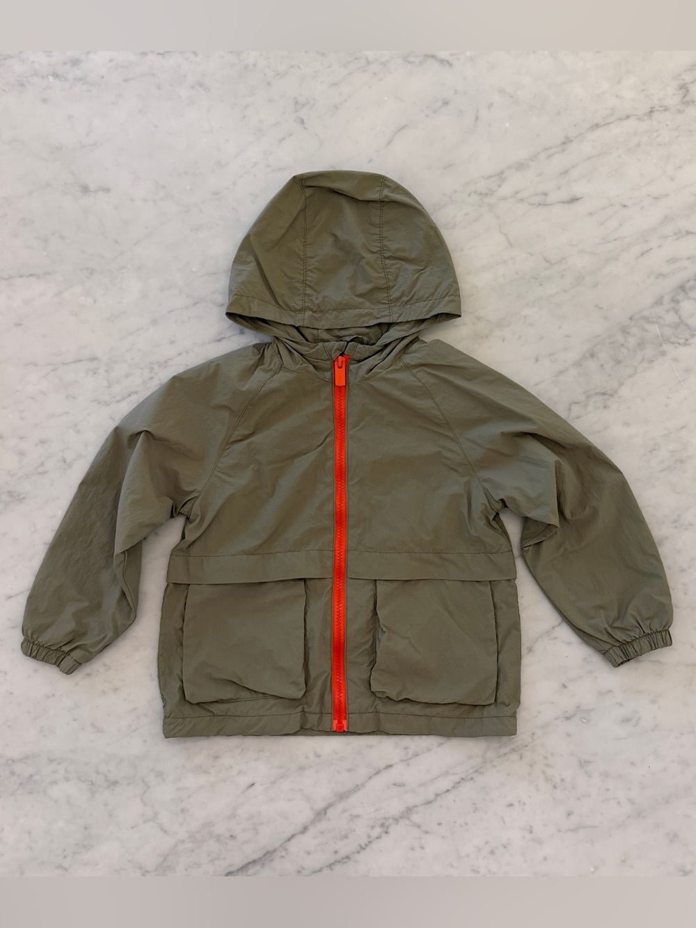 Zara Boy Windbreaker  - Zara Boy Zip-Up Lightweight Jacket - Olive Green Jacket